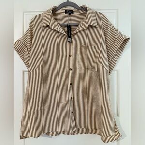 Velvet Heart Brown Striped Tunic Top